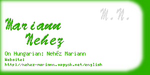 mariann nehez business card